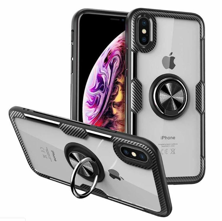 Чехол Primolux Ring Magnetic Stand для телефона Apple iPhone X / iPhone Xs - Black