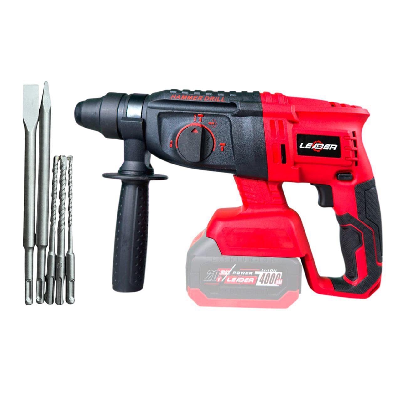 Перфоратор аккумуляторный Leader Optimal BL20-26D и набор зубил/буров 5 шт. (id_4409)