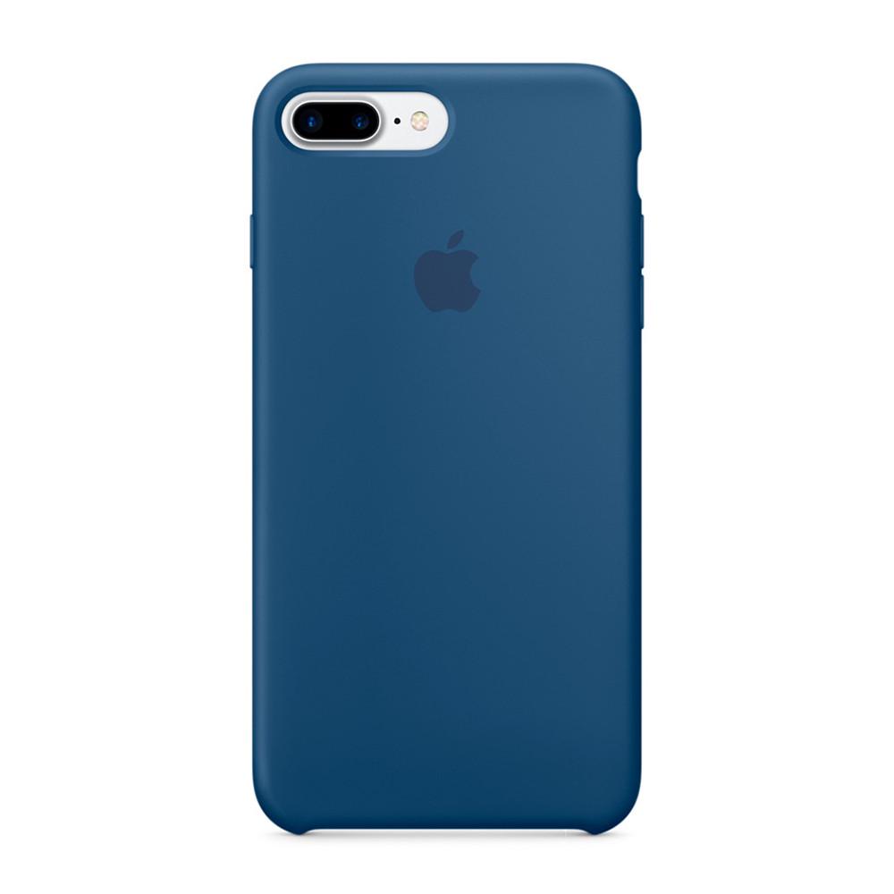 Силиконовый чехол Apple Silicone Case для iPhone 7 PLUS / 8 PLUS синий с открытым низом