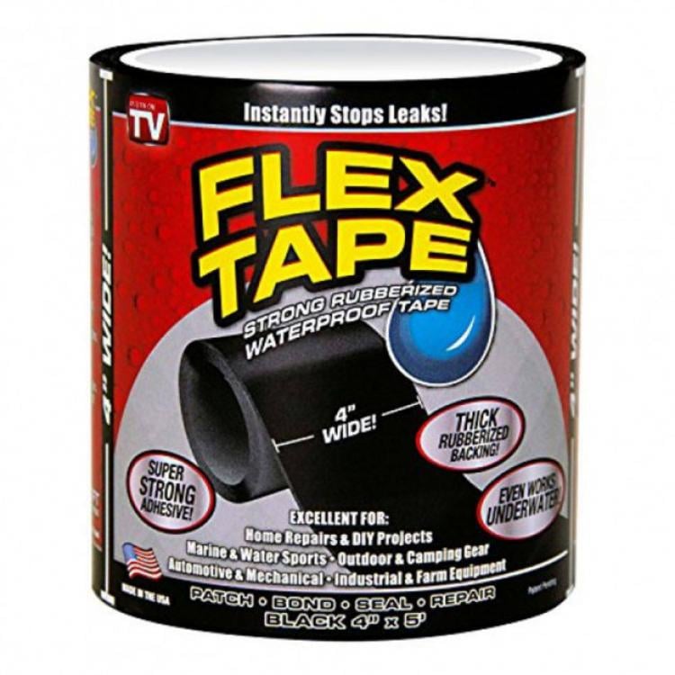 Стрічка водонепроникна ізоляційна FLEX TAPE прогумована 150x10 см Black (123644) Стрічка водонепроникна ізоляційна FLEX TAPE прогумована 150x10 см Black (123644)