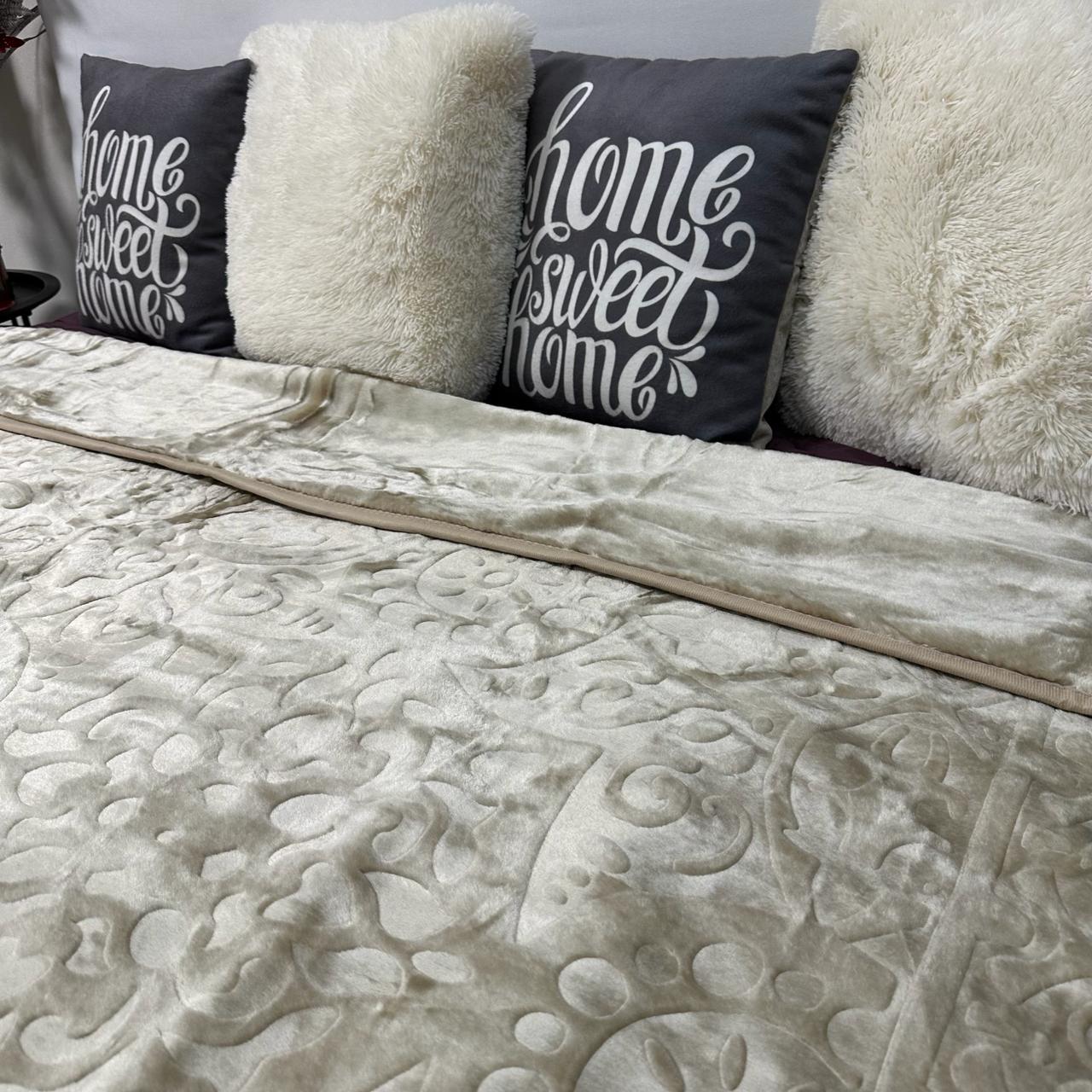 Покрывало на кровать акриловое 200x230 см Бежевый (P-акрил-14) - фото 4 Покрывало на кровать акриловое 200x230 см Бежевый (P-акрил-14) - фото 4