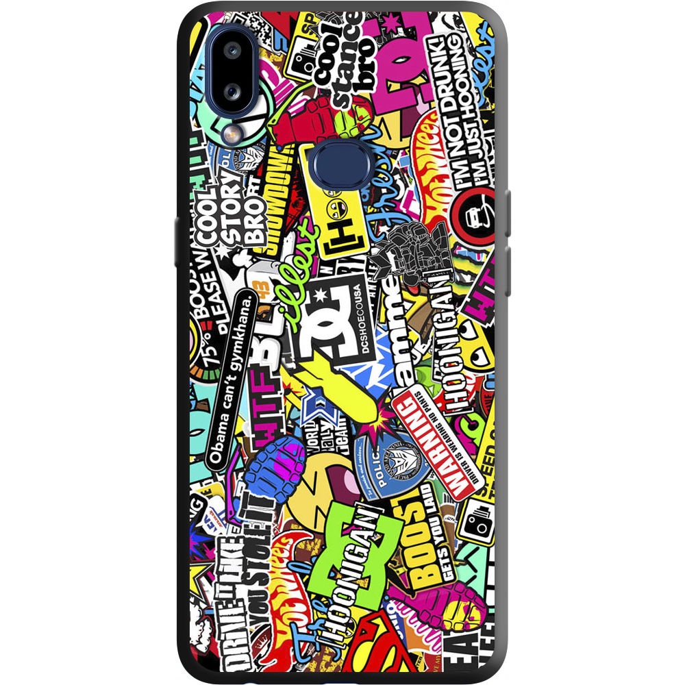Чохол Boxface Samsung A107 Galaxy A10s Multicolored Inscriptions Чорний силікон (37944-up880-38151)