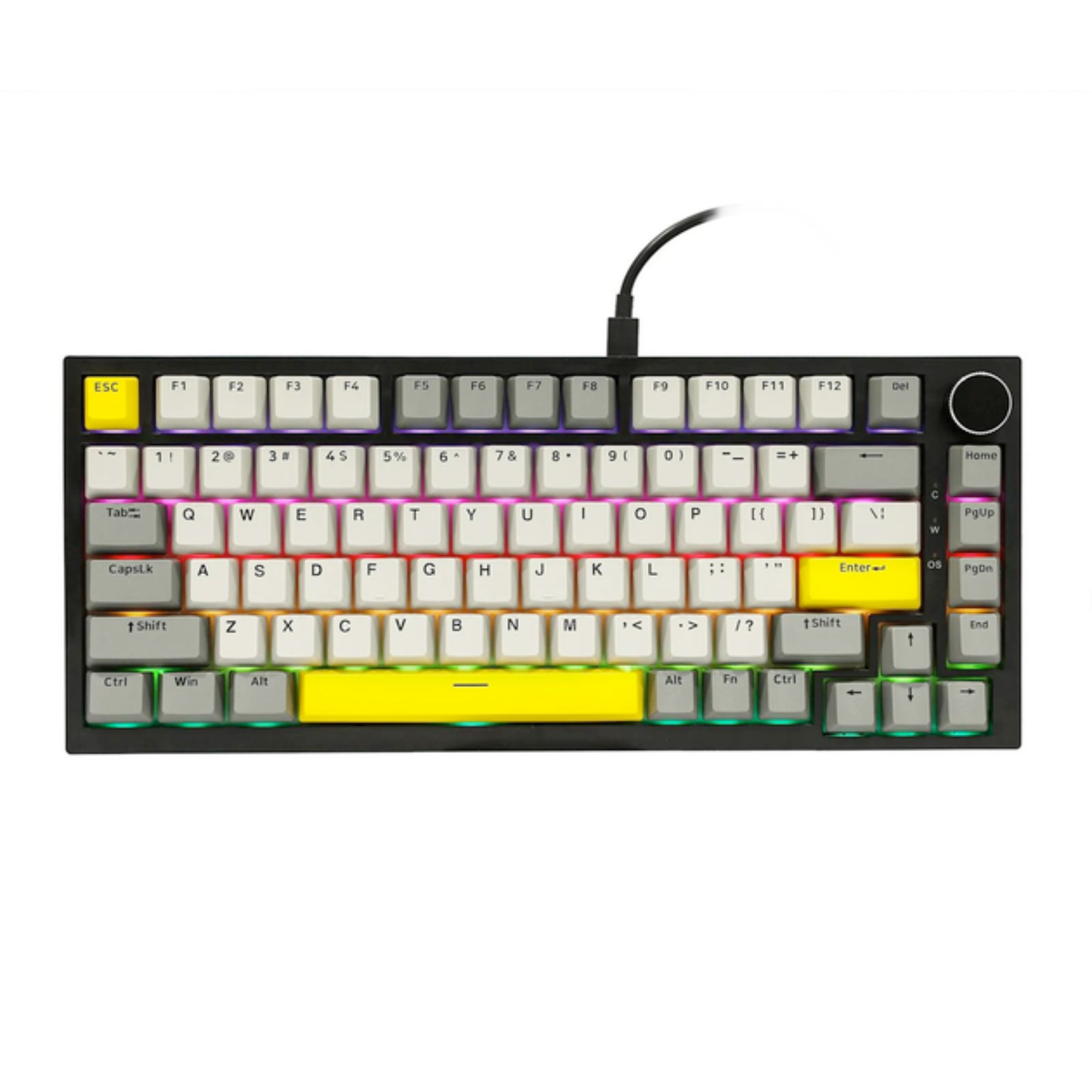 Клавиатура механическая проводная Ajazz Ak820 с RGB-подсветкой и поддержкой Hot-Swap/гравировка ENG/UA/RU Grey (GS-253) Клавиатура механическая проводная Ajazz Ak820 с RGB-подсветкой и поддержкой Hot-Swap/гравировка ENG/UA/RU Grey (GS-253)