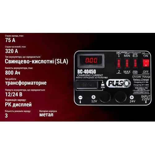 Устройство пускозарядное PULSO Start-320A 12-24 V 75A - фото 5