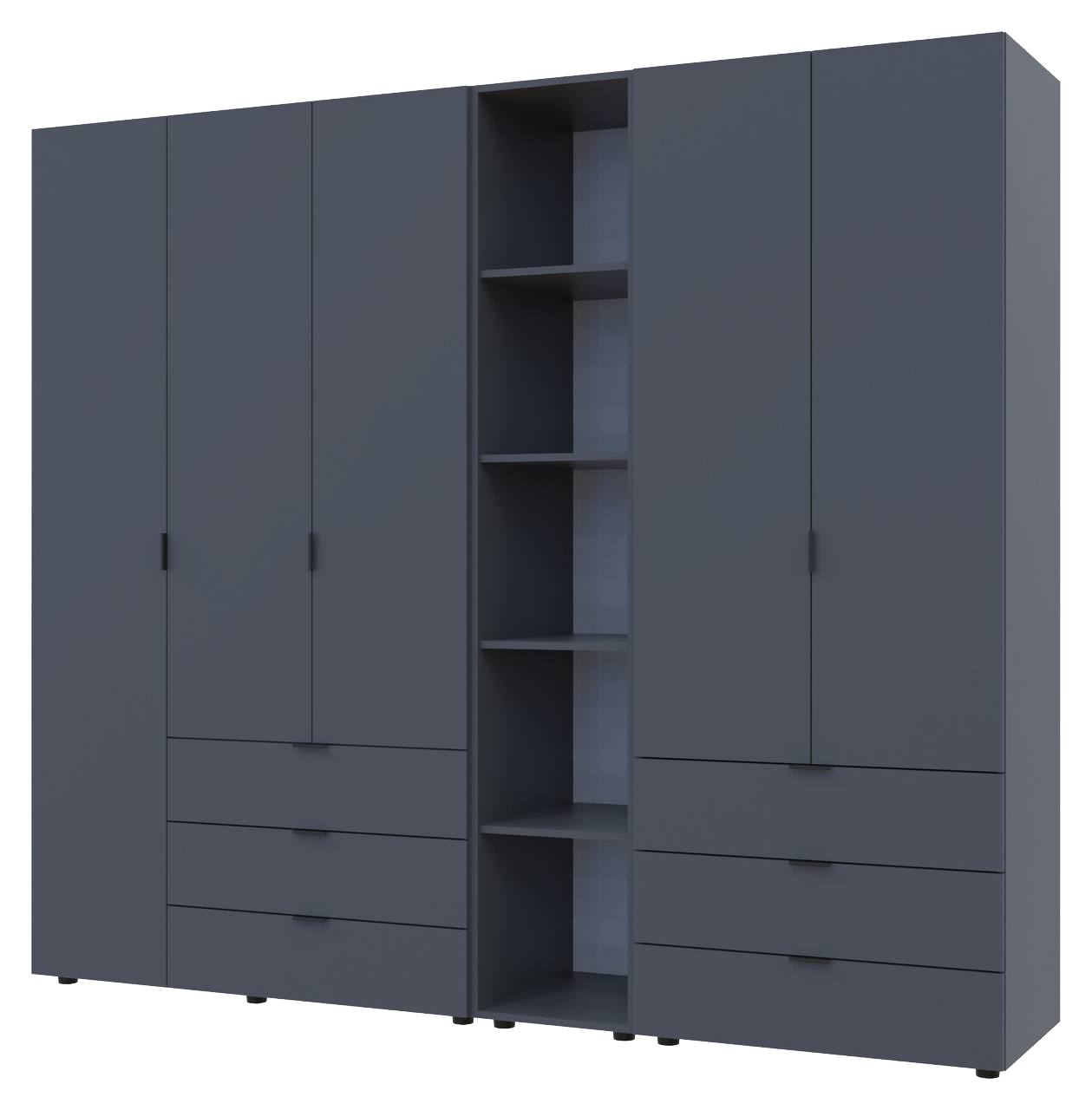 Комплект шкафов для одежды Doros Гелар 231,9х49,5х203,4 см 3 шт. Графитовый (DRS-011159)