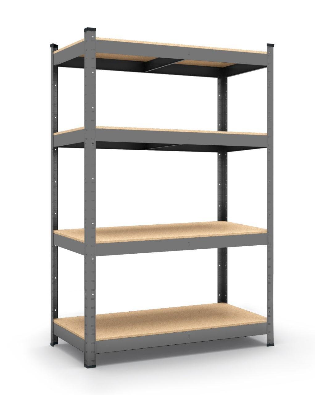 Стеллаж металлический Меткас 1600x800x400 мм 175 кг/полку МДФ крашенный Cерый (БМС-2)