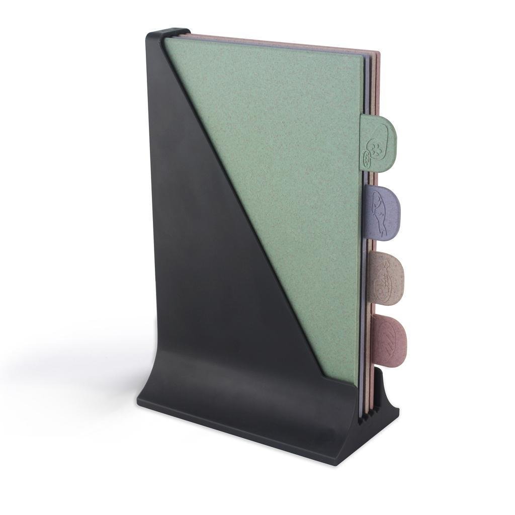 Набір з 4-х обробних дощок Fissman з підставкою 21,5х10х27 см з пластику (8051)