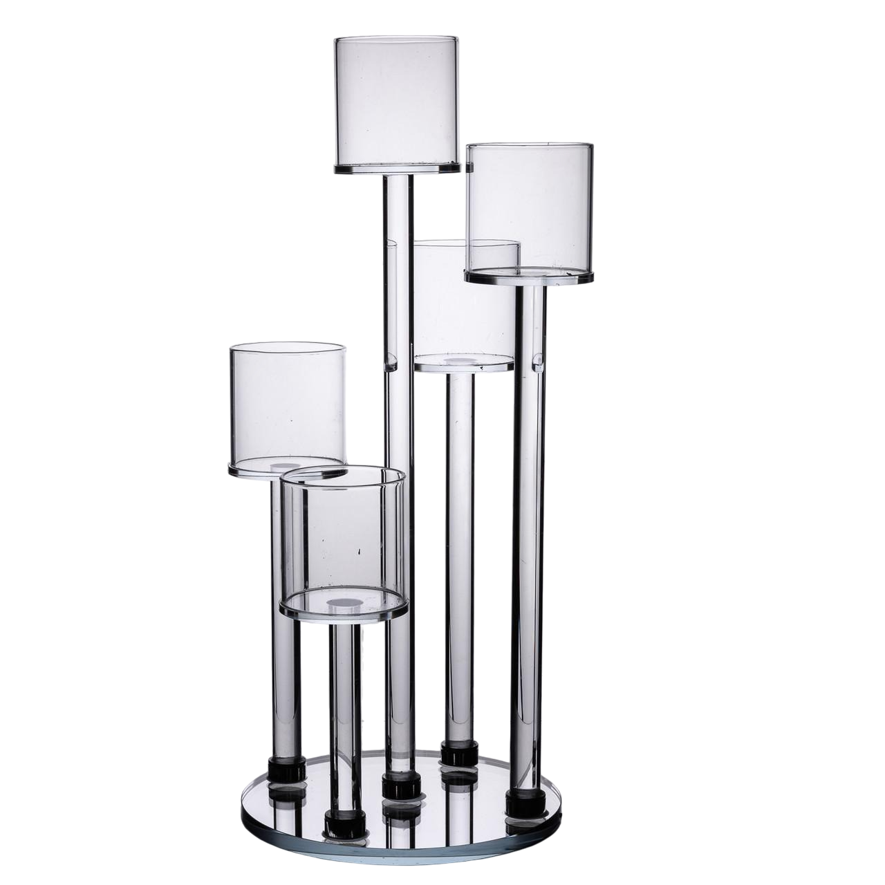 Підсвічник декоративний на 5 свічок скляний h 38 см (HP-4-14) - фото 1 Підсвічник декоративний на 5 свічок скляний h 38 см (HP-4-14) - фото 1