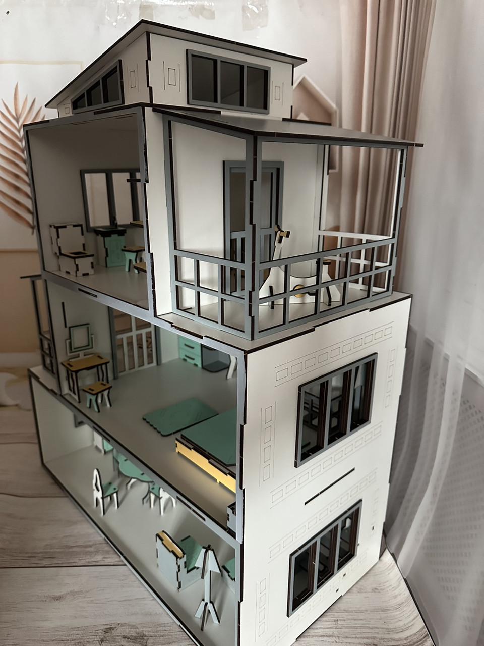 Дом кукольный деревянный Осенний с комплектом мебели (2010666862) - фото 5 Дом кукольный деревянный Осенний с комплектом мебели (2010666862) - фото 5