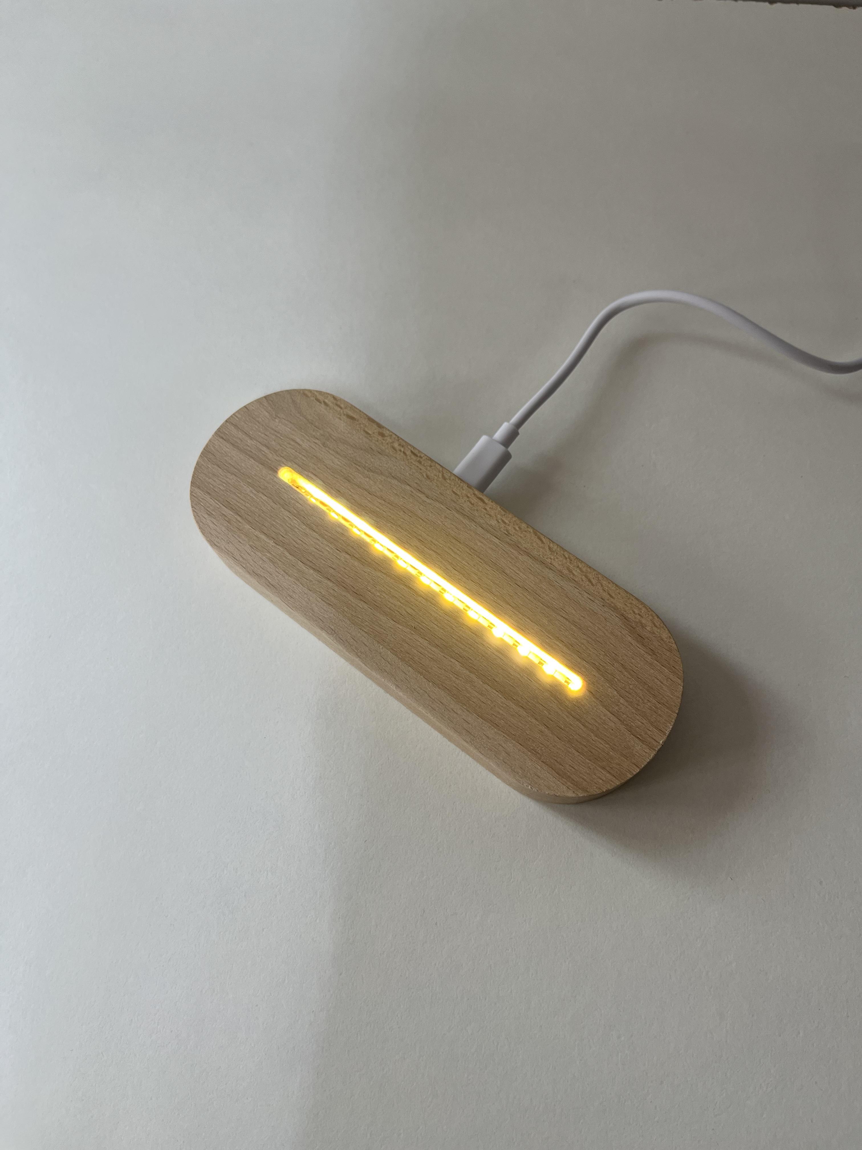 Підставка дерев'яна з LED підсвіткою USB-Type-C для скла акрилу А6 (PA6) - фото 7 Підставка дерев'яна з LED підсвіткою USB-Type-C для скла акрилу А6 (PA6) - фото 7