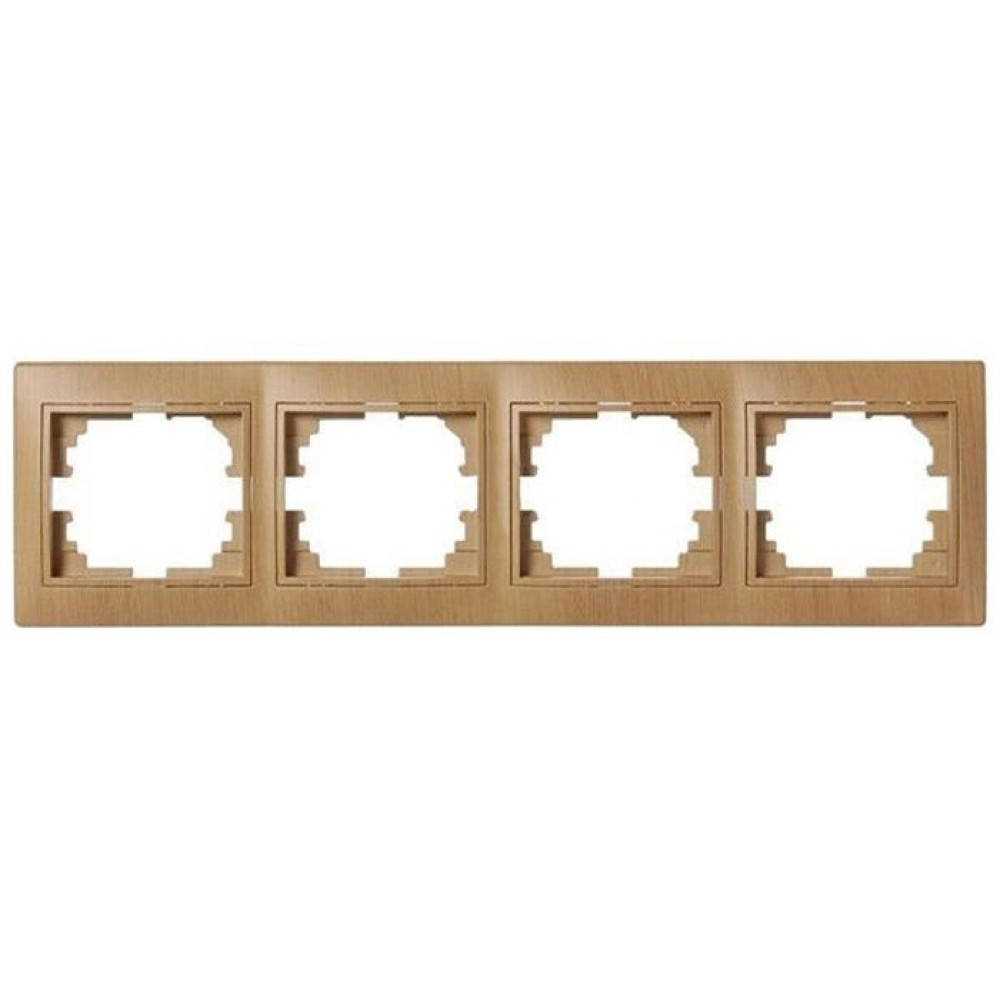 Рамка Lezard Mira 4-местная горизонтальная Дуб классический матовый