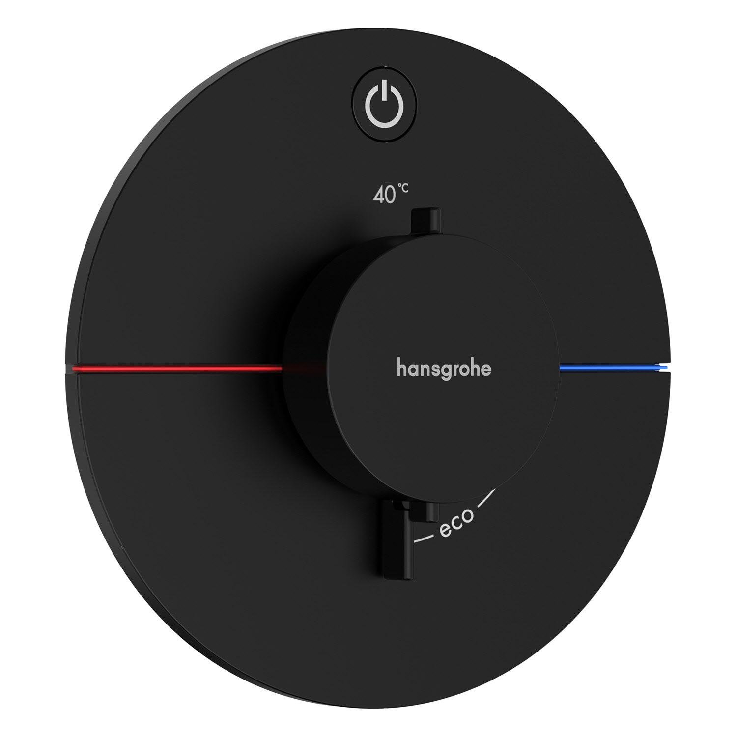 Зовнішня частина змішувача Hansgrohe ShowerSelect Comfort S 15553670 з термостатом Чорний (195850)