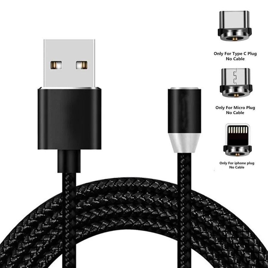 Магнитный кабель для зарядки Type-C/Lightning/MicroUSB X-Cable 95 см Черный (1008982-Black) - фото 3