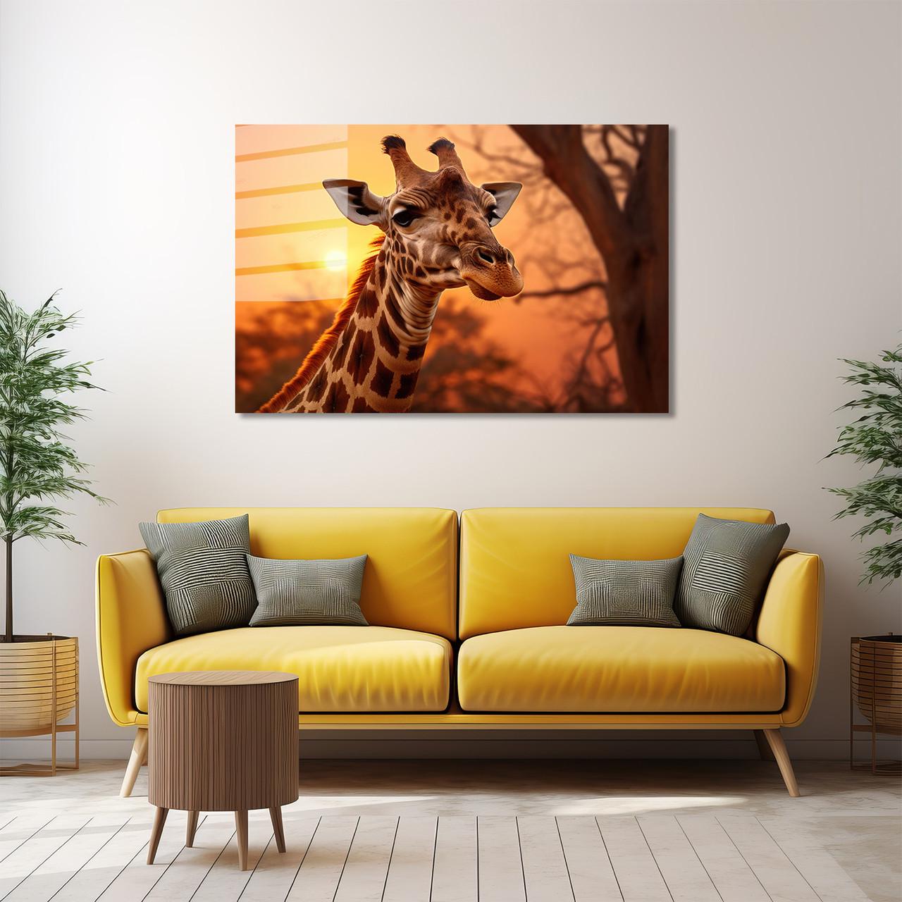 Картина на стекле NovellaPrint Закат жирафа 60х40 см (400.1) - фото 2