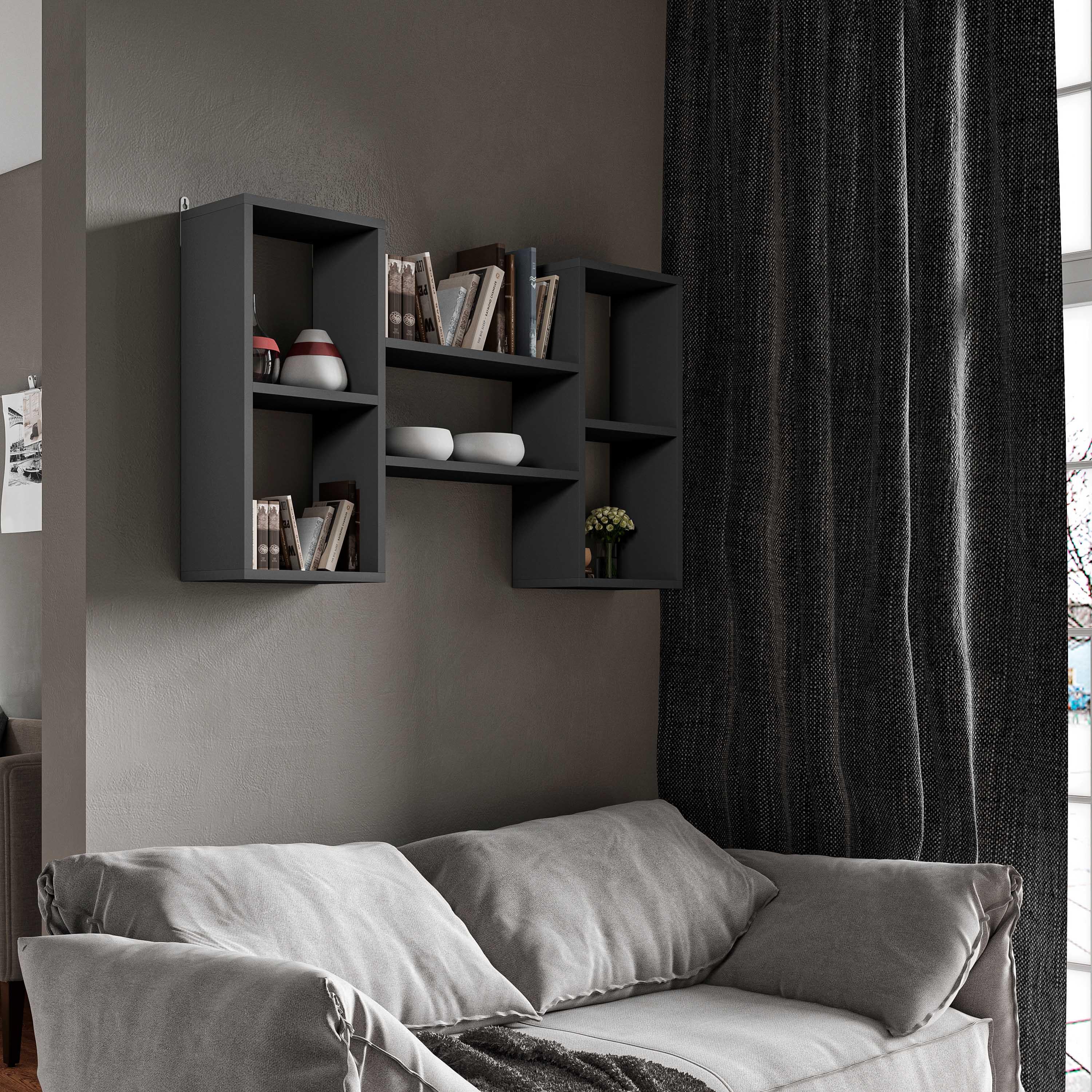 Полочка навесная Т11 101х60х18 см Антрацитовый (25011137)