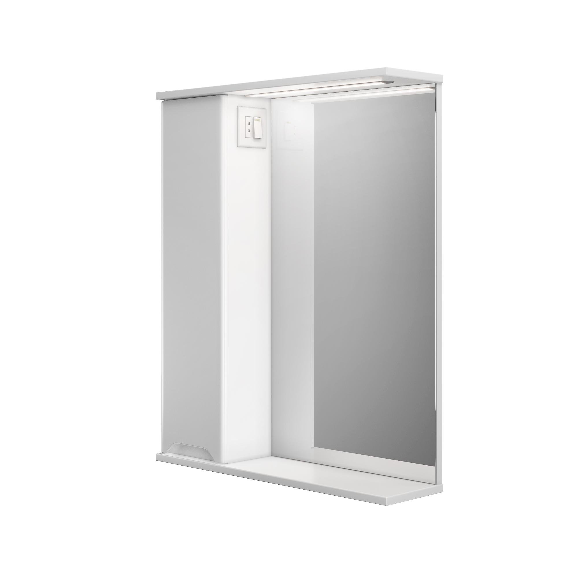 Шкаф настенный ВанЛанд Prime Prmc-55 с зеркалом и LED подсветкой левый (00077VAN)