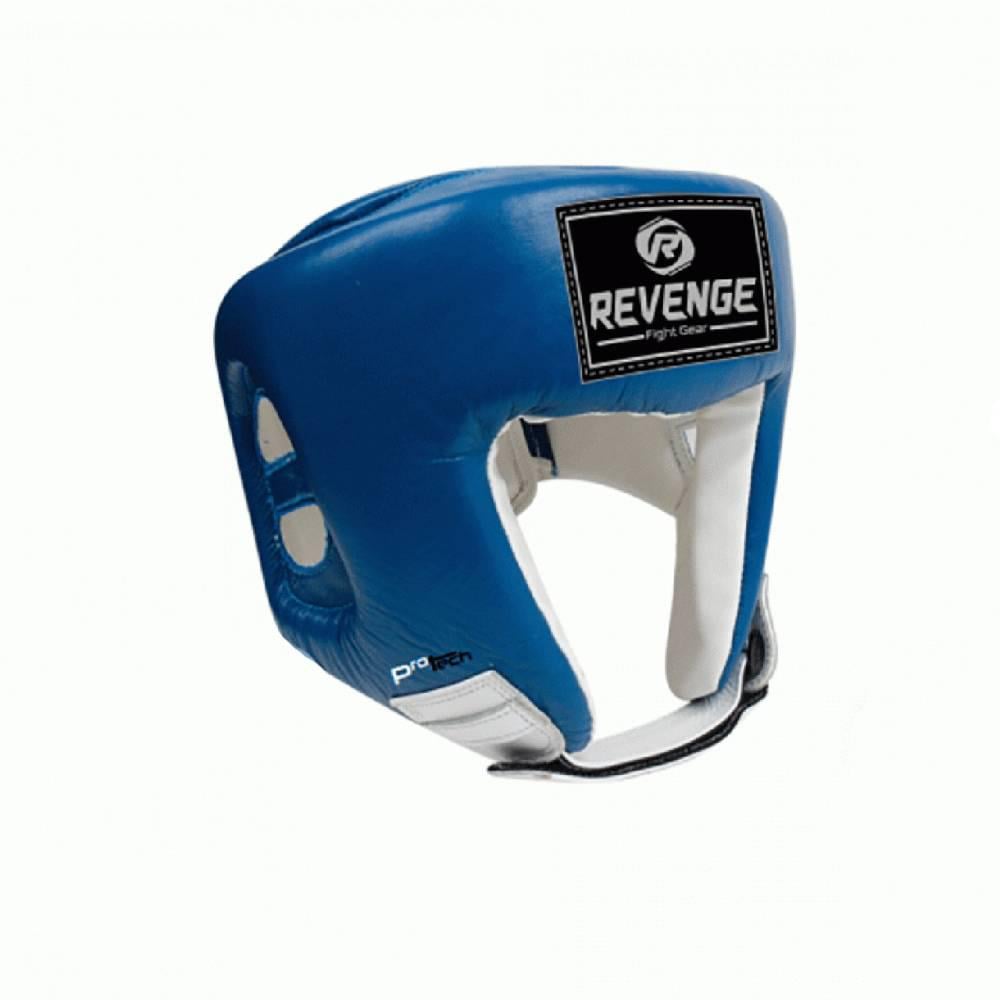 Боксерский шлем открытий из экокожи PU-EV-26-2612 с фиксацией подбородка XL Синий (2021103067)