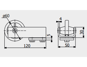 Кінцевий ролик Roll Grand №2 для воріт вагою до 500 кг (1520) - фото 2 Кінцевий ролик Roll Grand №2 для воріт вагою до 500 кг (1520) - фото 2