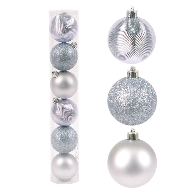 Набір пластикових новорічних куль GIF0621-1 6 шт. 6 см (43113)