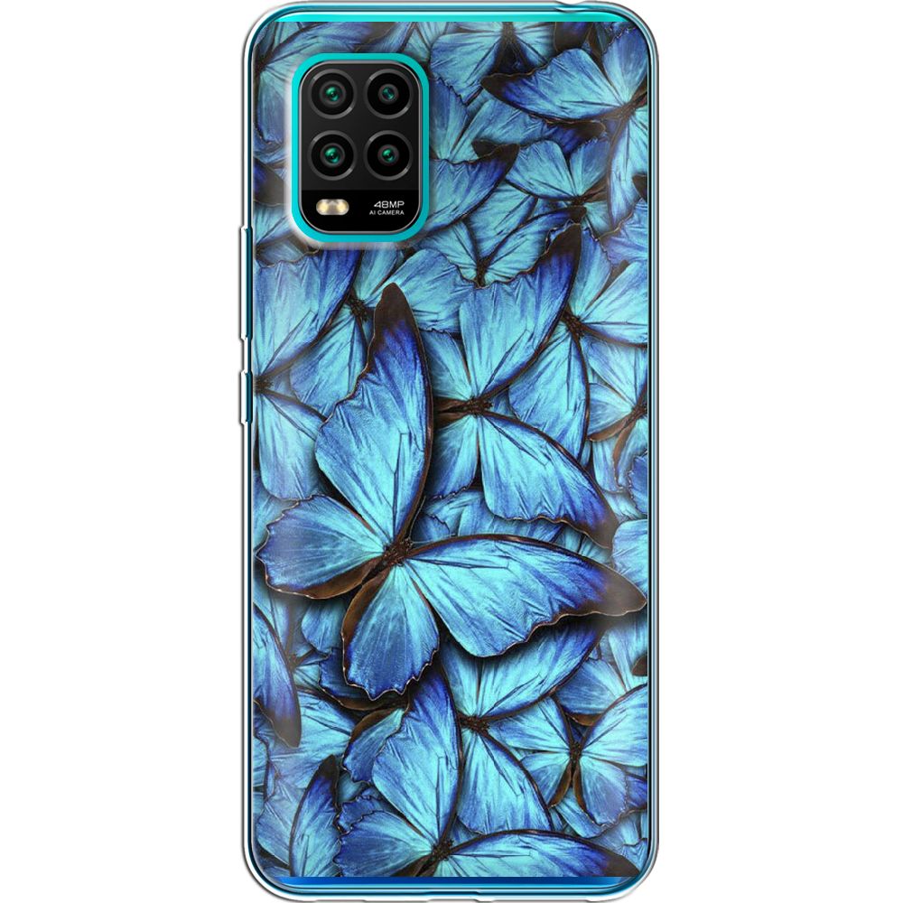 Чехол с рисунком Boxface Xiaomi Mi 10 Lite лазурные бабочки Прозрачный силикон (39438-up1550-39438)