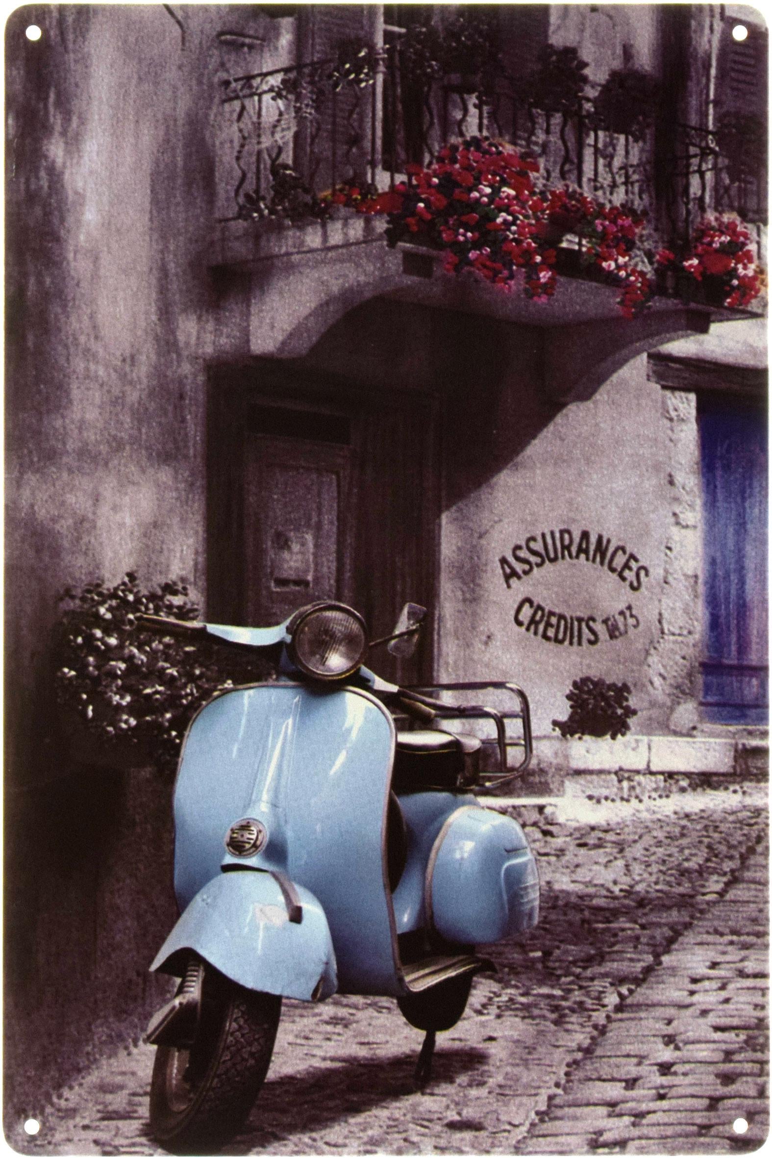 Табличка металлическая Vespa Vintage 20x30 см
