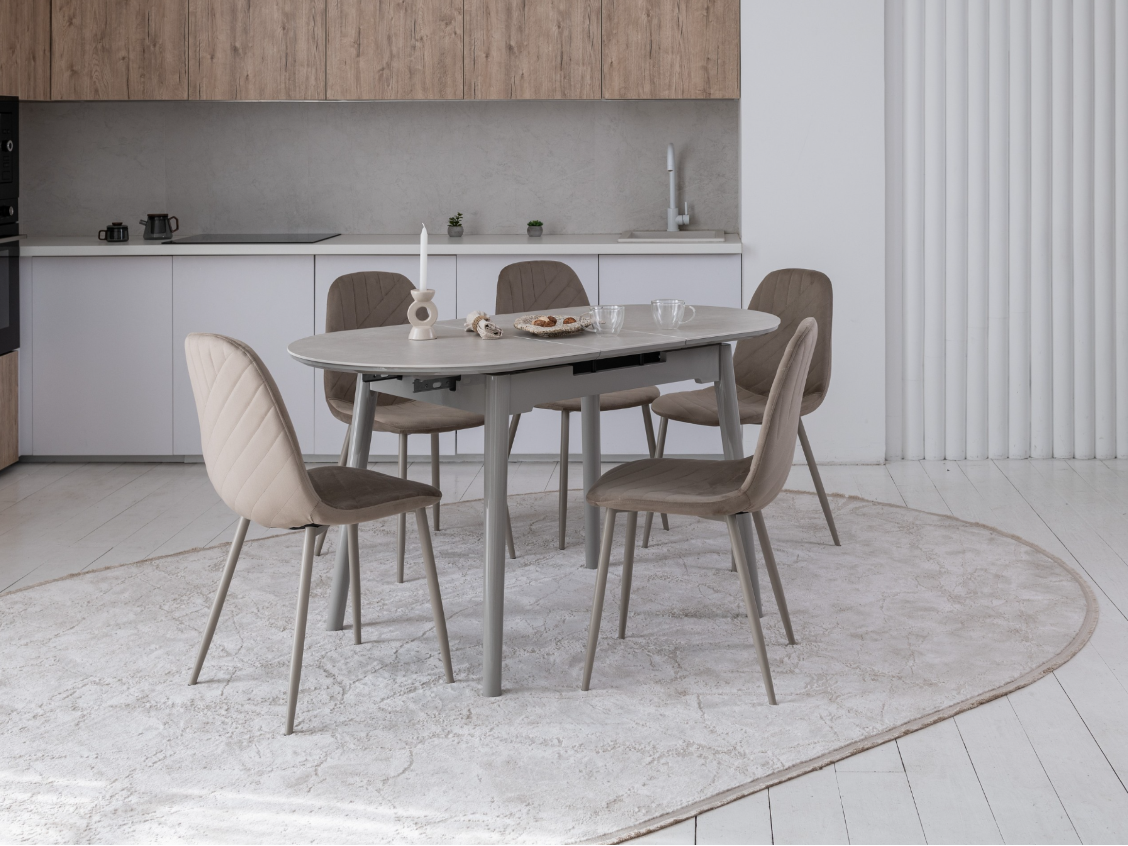 Обеденный стол раздвижной Ветро 1100-1400x750x760 мм Бардильо лайт/Серый (TМ-85) - фото 16 Обеденный стол раздвижной Ветро 1100-1400x750x760 мм Бардильо лайт/Серый (TМ-85) - фото 16