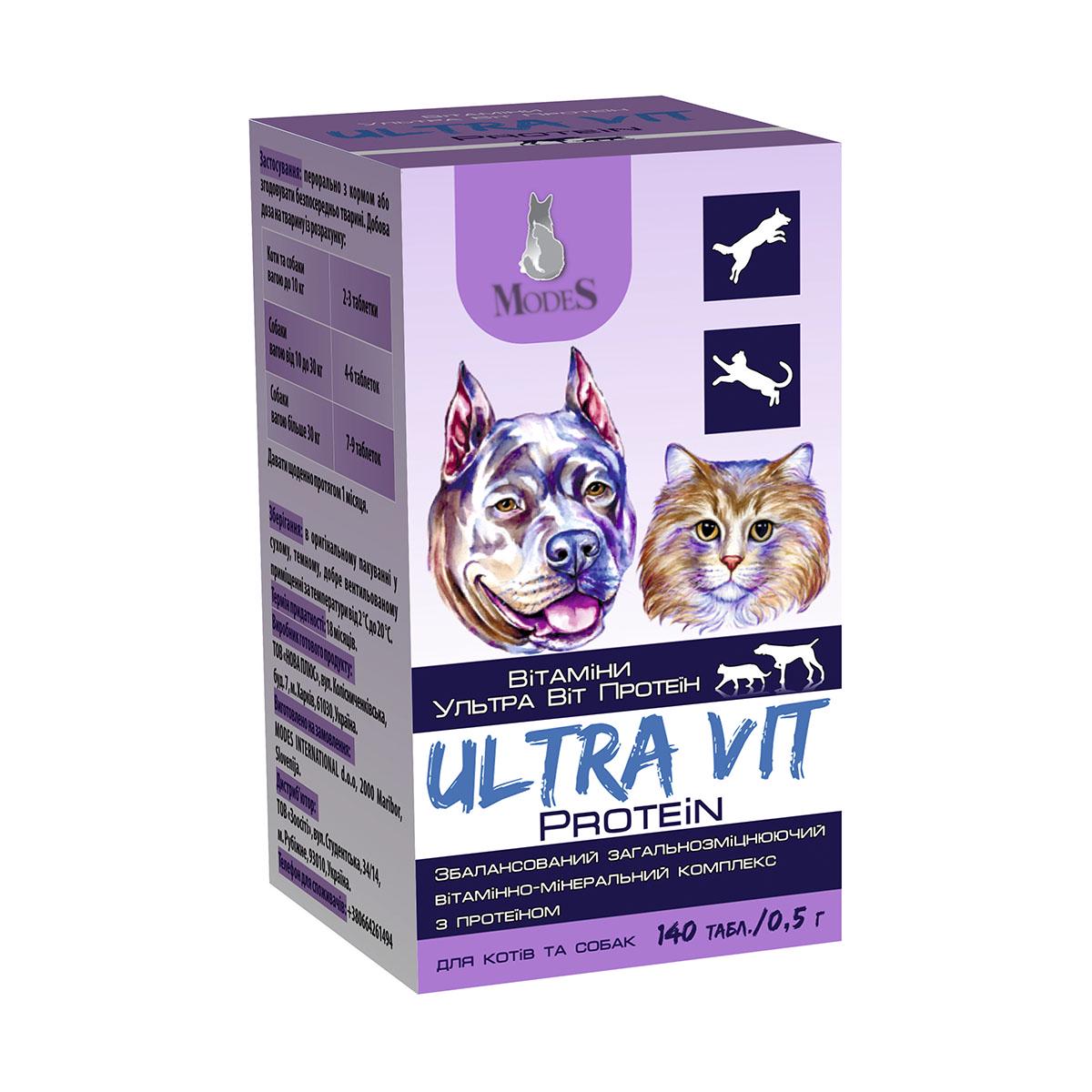 Вітаміни Modes Ultra Vit Протеїн для котів та собак 140 табл. (ЗС000230)