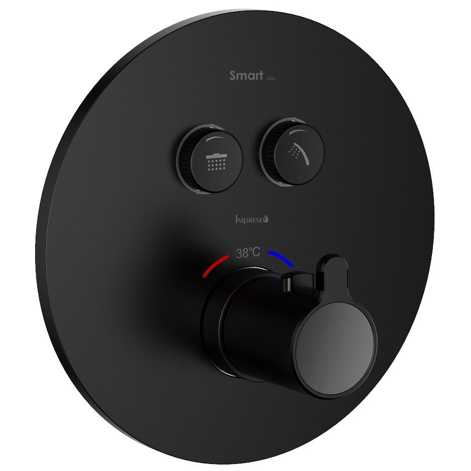 Змішувач прихований Imprese SMART CLICK ZMK101901238 з термостатом Чорний (160003)