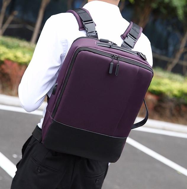 Сумка-рюкзак для ноутбука 15,6" 41х30х13 см Фіолетовий (СР-1201-3) - фото 8 Сумка-рюкзак для ноутбука 15,6" 41х30х13 см Фіолетовий (СР-1201-3) - фото 8