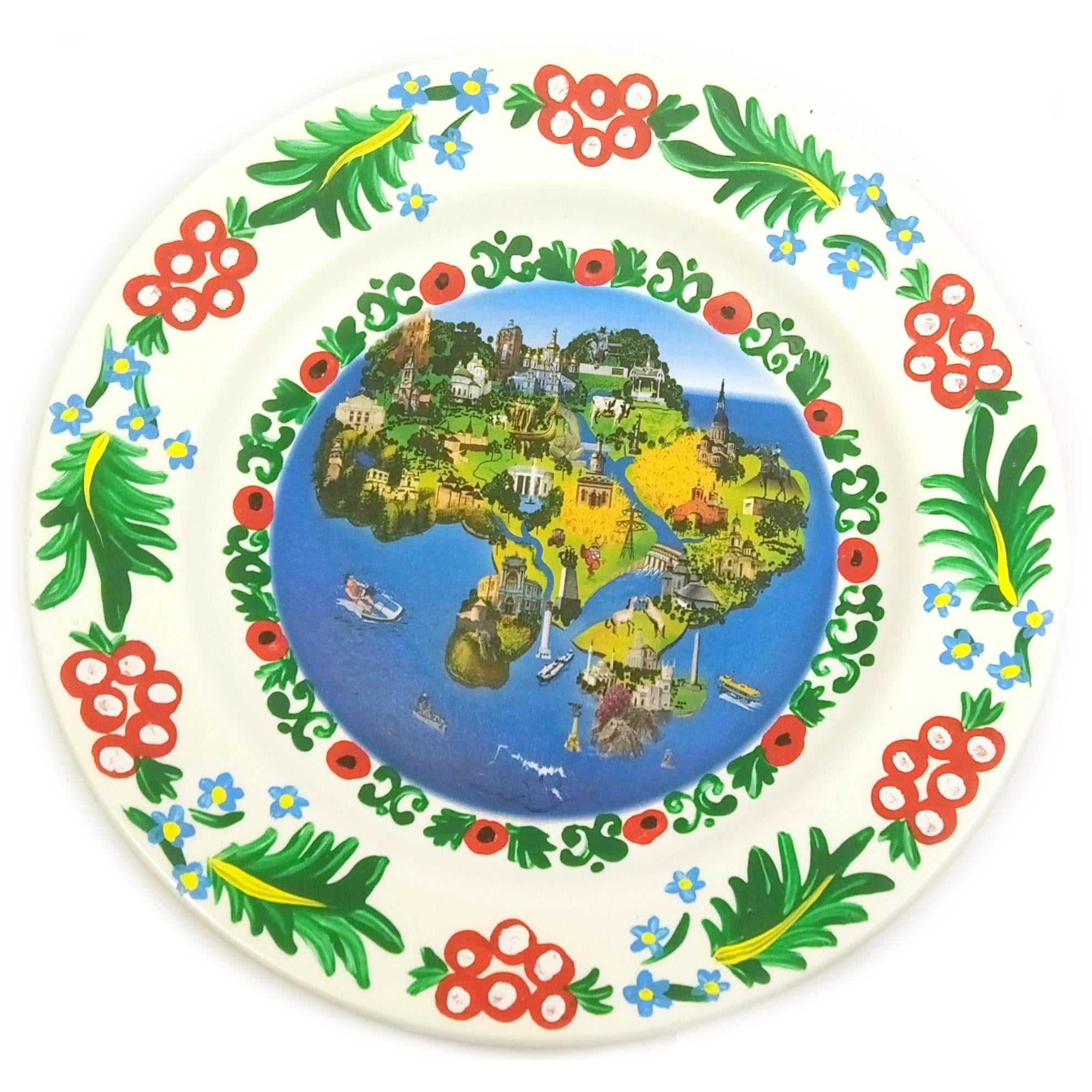 Тарелка Карта Украины расписано вручную 24 см (30440F) Тарелка Карта Украины расписано вручную 24 см (30440F)