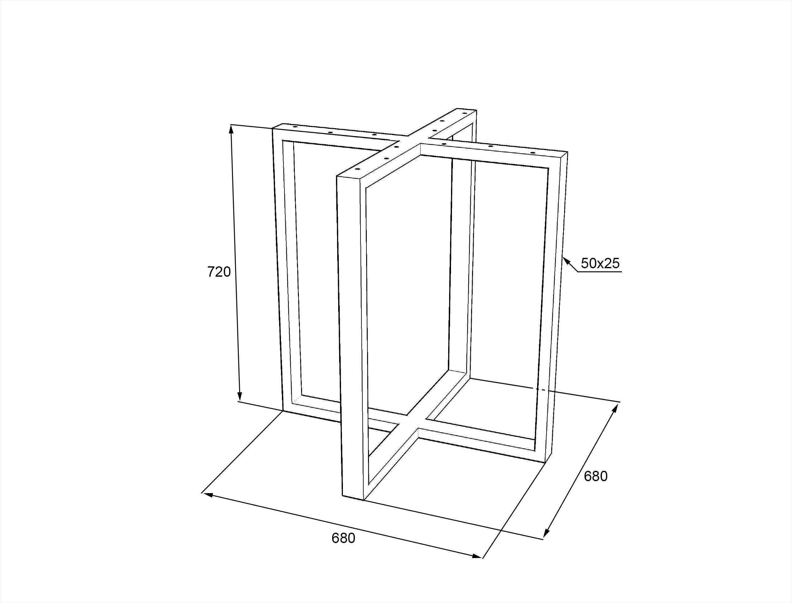 Опора для стола Lofty Серия 19 из металла ширина 680х680 мм Черный - фото 2 Опора для стола Lofty Серия 19 из металла ширина 680х680 мм Черный - фото 2