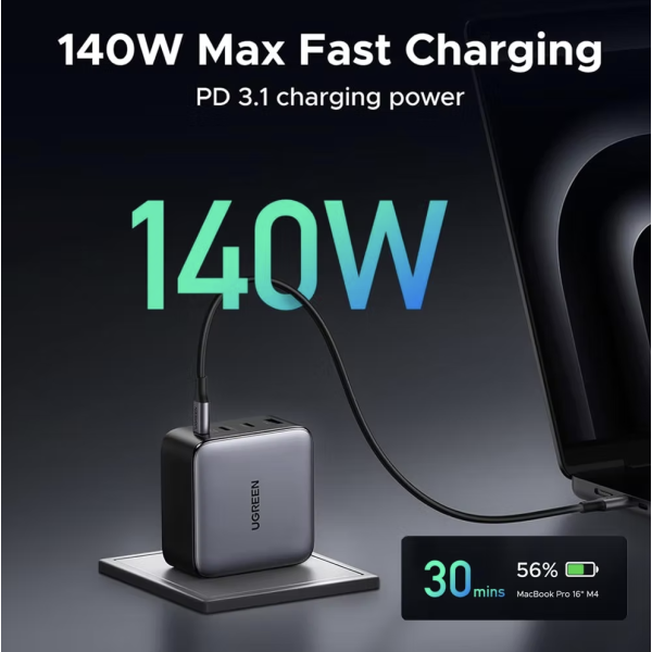 Зарядное устройство UGREEN X764 Nexode 200W GaN Fast Charger 4in1 Grey (35539) - фото 17 Зарядное устройство UGREEN X764 Nexode 200W GaN Fast Charger 4in1 Grey (35539) - фото 17