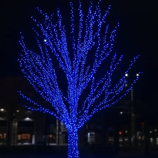 Гирлянда уличная Нить 300 LED с защитой от влаги от сети 30 м Синий (21-107-CF300L30MBBL)