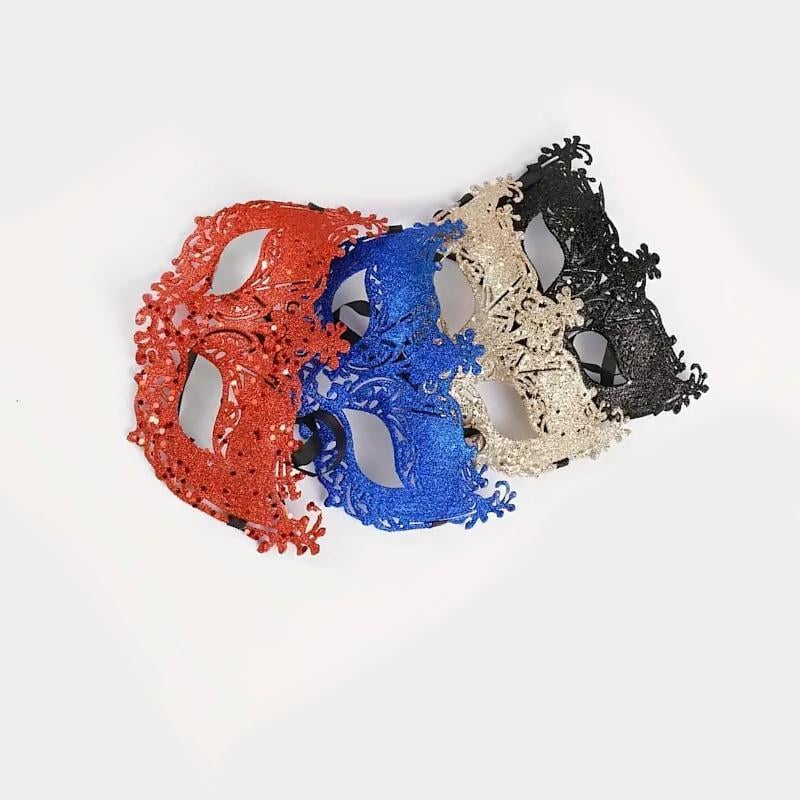 Женская венецианская карнавальная маска для глаз на завязках Золотистый (2789190693) - фото 7