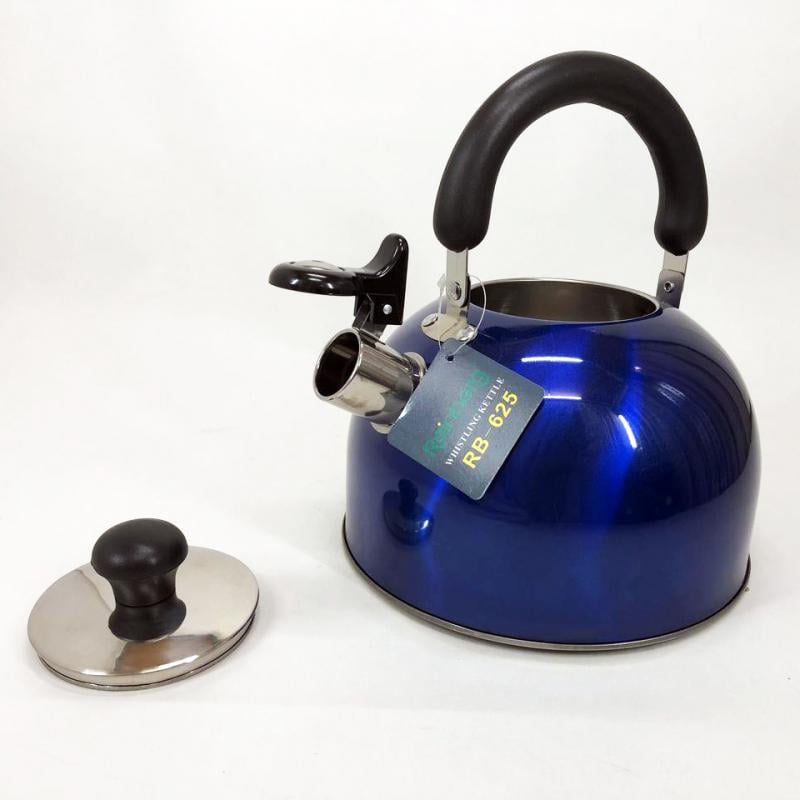 Чайник Rainberg RB-625 нержавеющая сталь со свистком 3 л Синий (26202618) - фото 9 Чайник Rainberg RB-625 нержавеющая сталь со свистком 3 л Синий (26202618) - фото 9