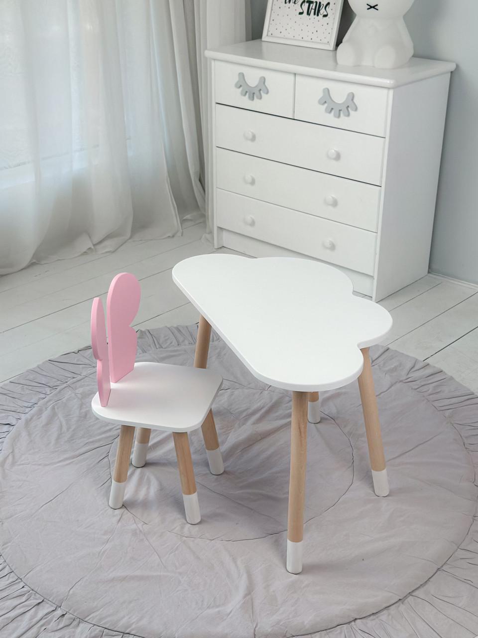 Комплект детской мебели столик и стул Бело-розовый (П4К-bg-884055)
