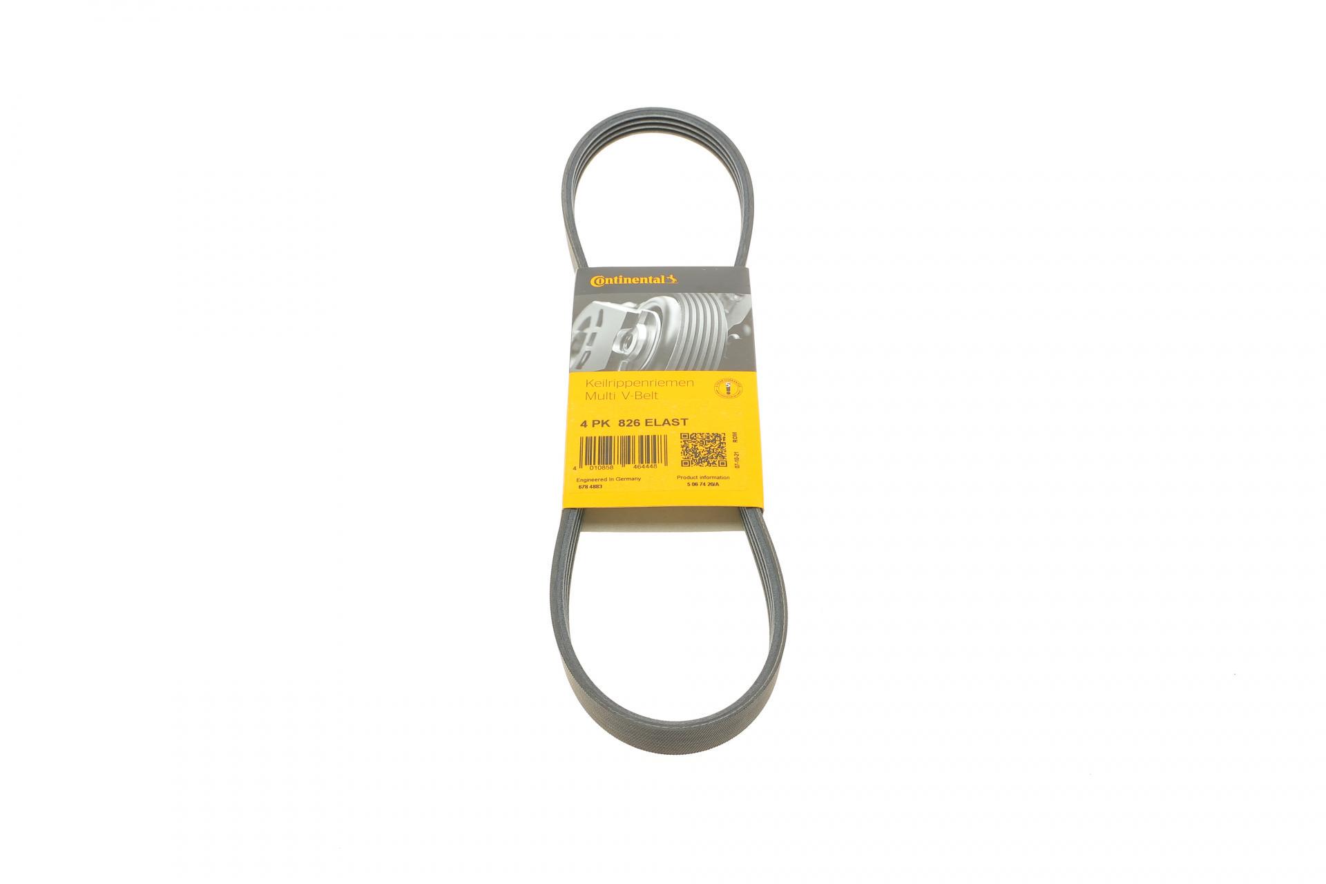Ремень генератора Continental Subaru Forester/Impreza/Legacy/Outback 2.0/2.5AWD/WRX 08- 4PK826 (ELAST)