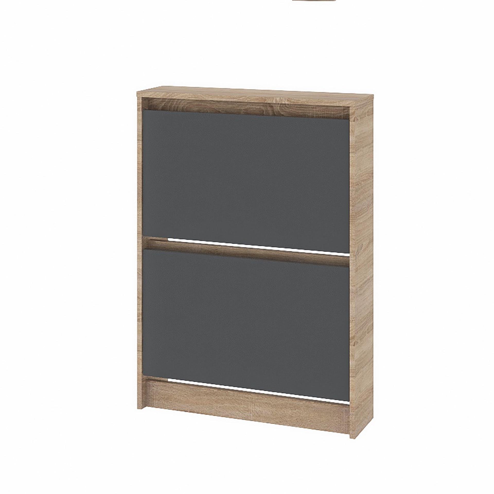 Тумба для обуви Эверест Сити 70,2х16х95,8 см Дуб сонома/Графитовый (26031923)