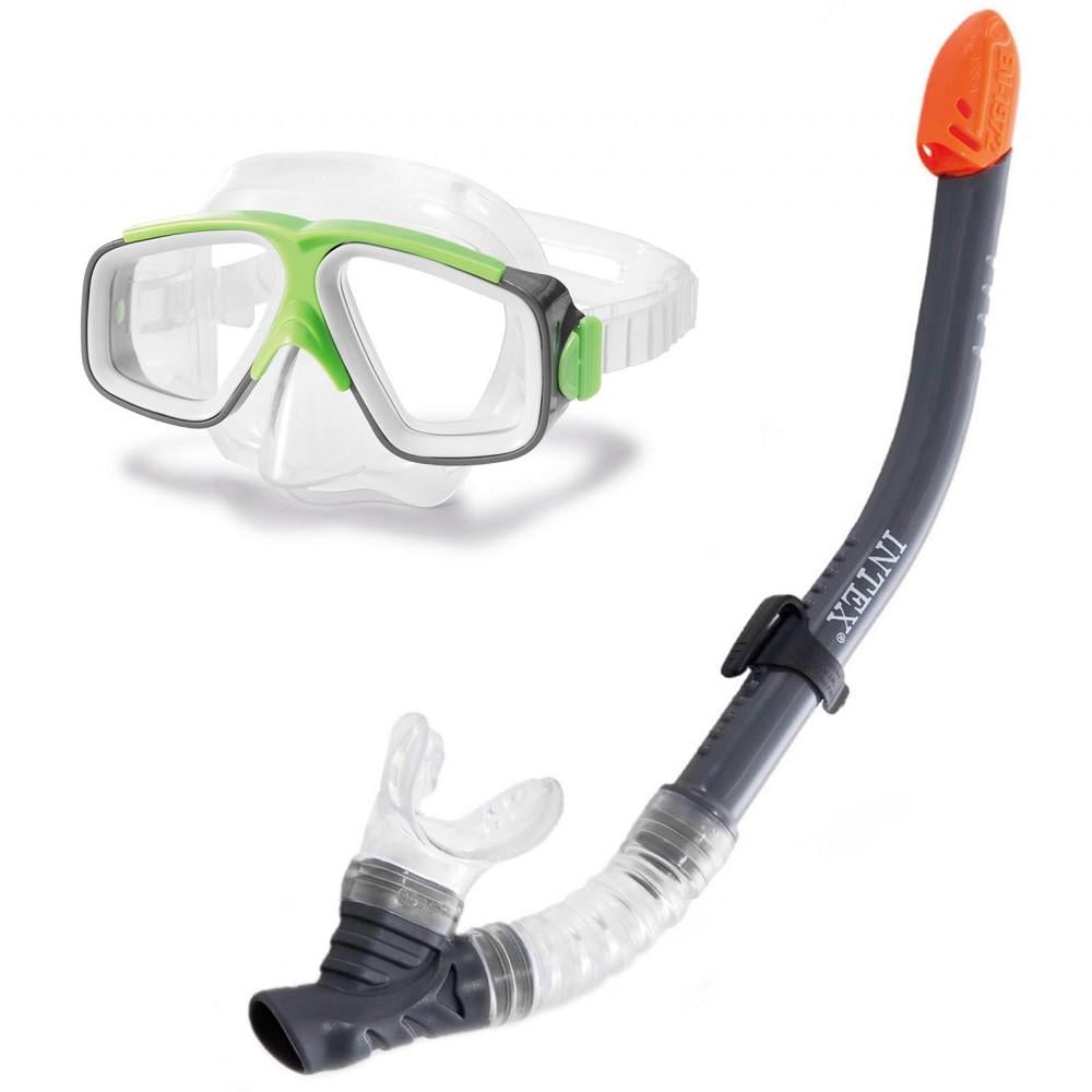 Маска для плавания детская Intex Aquaflow Sport с трубкой от 8 лет (32308785)