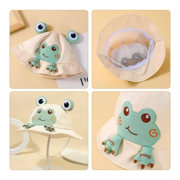 Панама детская Лягушонок с глазками на резинке из полиэстра для зашиты от солнца 46-48 см Бежевый (D-0137) - фото 4 Панама детская Лягушонок с глазками на резинке из полиэстра для зашиты от солнца 46-48 см Бежевый (D-0137) - фото 4