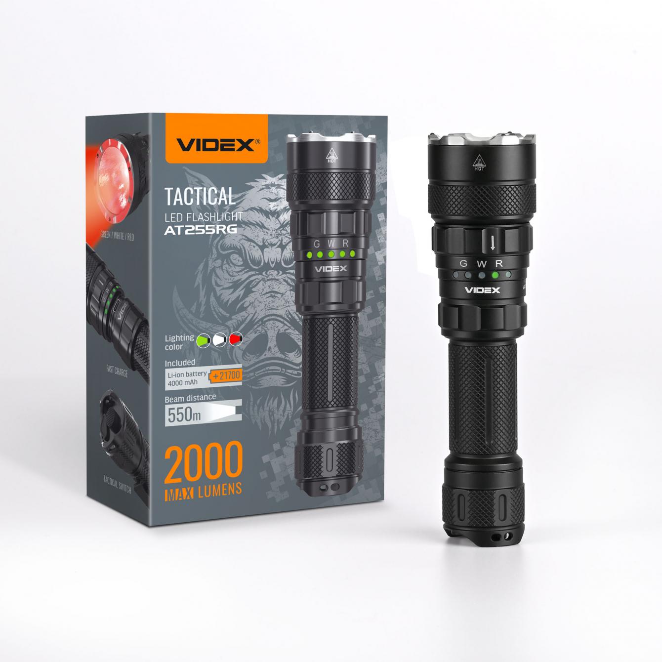 Фонарик светодиодный Videx VLF-AT255RG 2000Lm 5000K (27427)