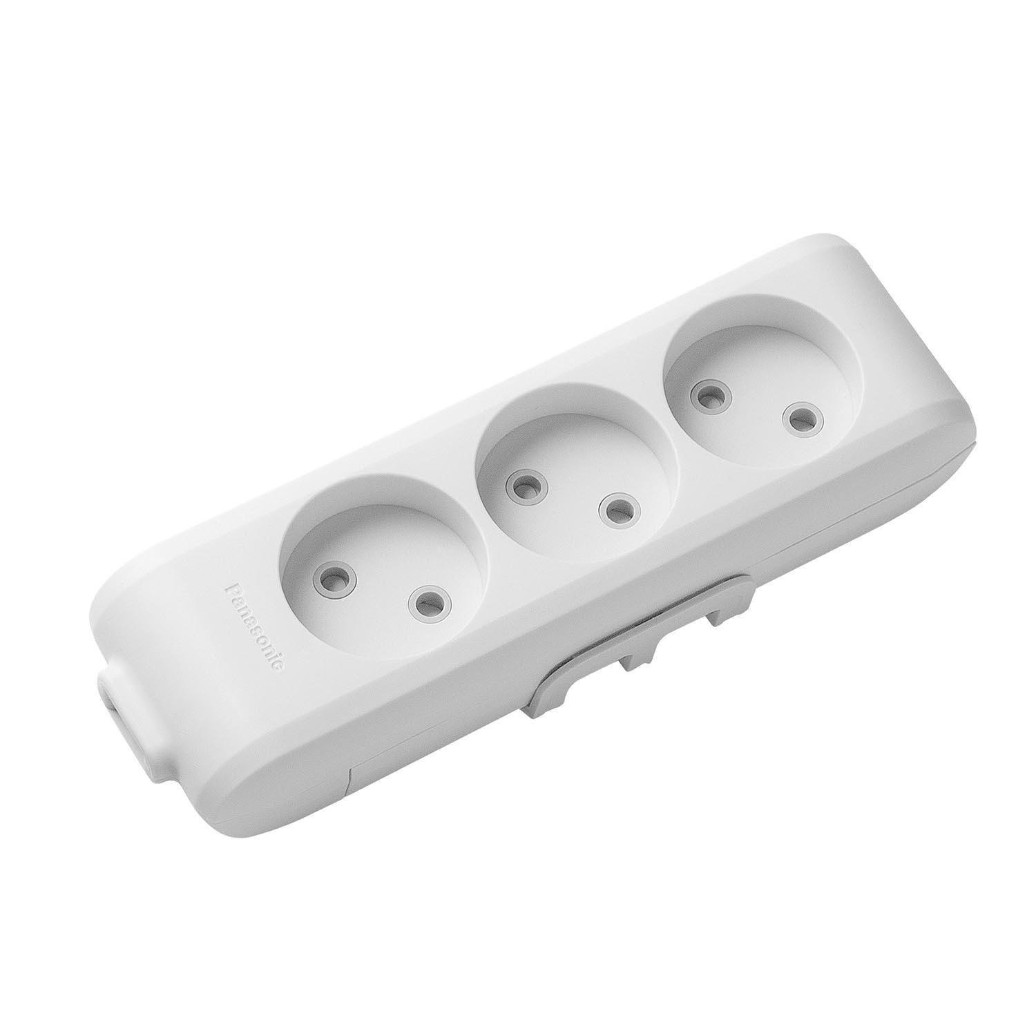 Колодка для подовжувачів без заземлення з захисними шторками Panasonic X-tendia 3 гнізда Сірий (WLTB02302GR-UA1)