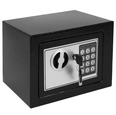 Сейф с электронным замком и ключами для дома/офиса/готеля Черный