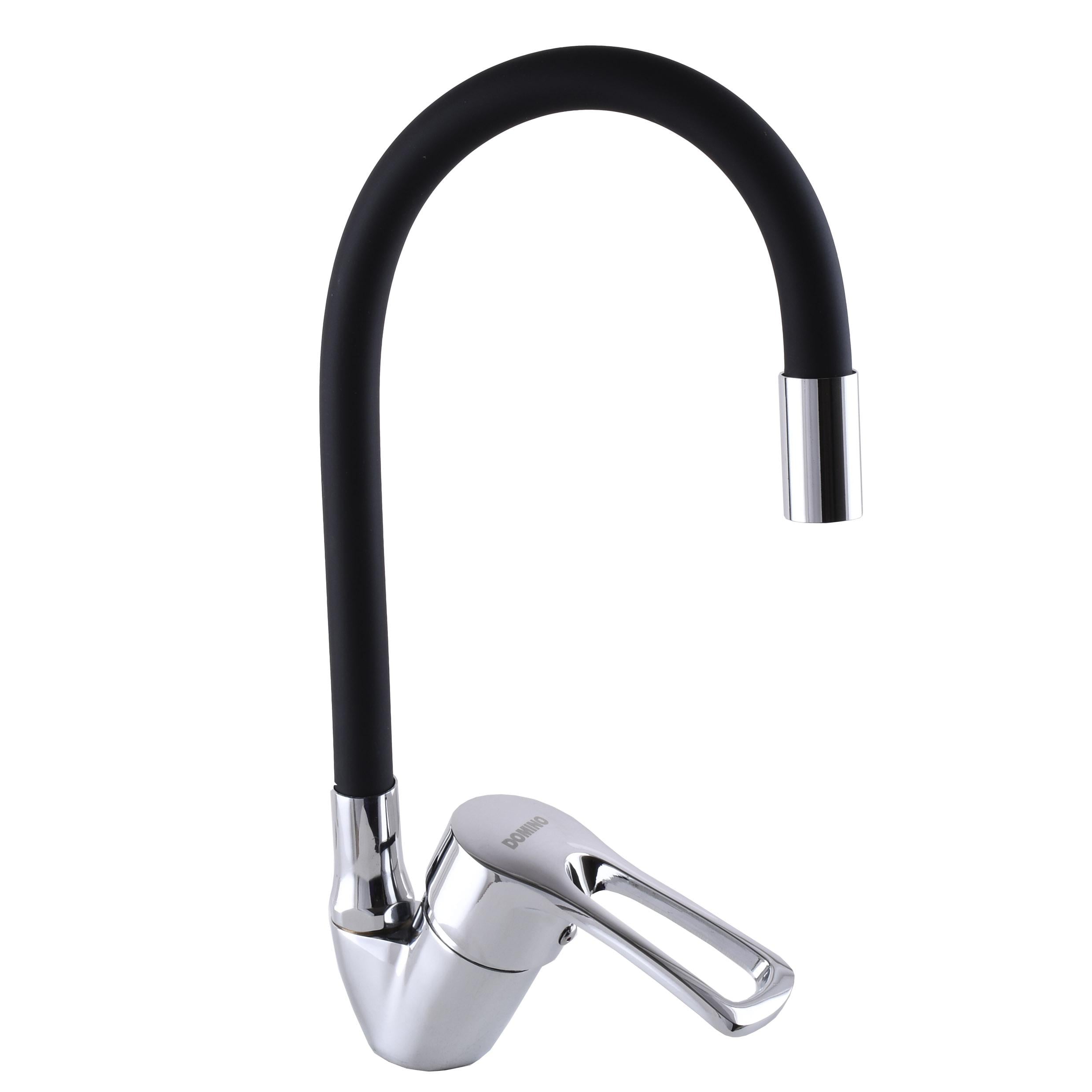 Смеситель для кухни DOMINO SIRIUS DSV-203SLR-Black 000020088 с гибким изливом Черный (108246)