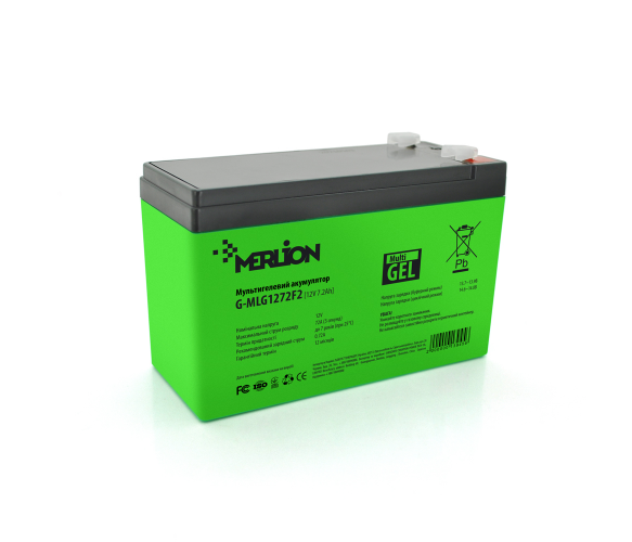 Аккумулятор мультигелевый AGM Merlion G-MLG1272F2 12V 7,2Ah