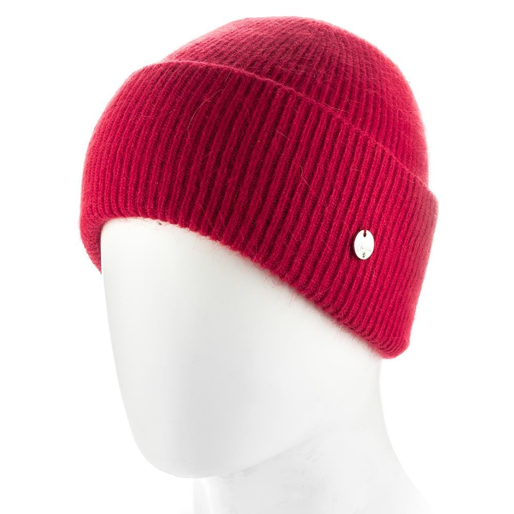 Шапка женская ангоровая зимняя Atrics WH894 в мелкий рубчик с двойным отворотом утепленная флисом Красный - фото 1 Шапка женская ангоровая зимняя Atrics WH894 в мелкий рубчик с двойным отворотом утепленная флисом Красный - фото 1
