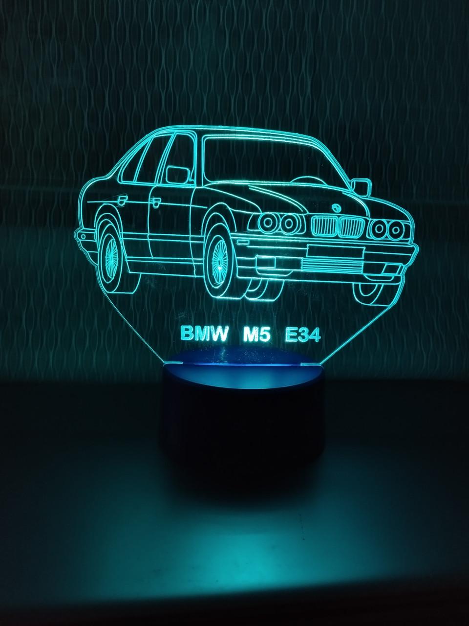 3D-ночник BMW М5 Е34 несколько подсветок/батарейка и 220V (2092073098)