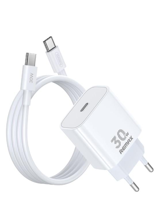 Зарядний пристрій Remax RP-U71 1Type-C 30W GaN Charger Type-C Calble White (101272) Зарядний пристрій Remax RP-U71 1Type-C 30W GaN Charger Type-C Calble White (101272)
