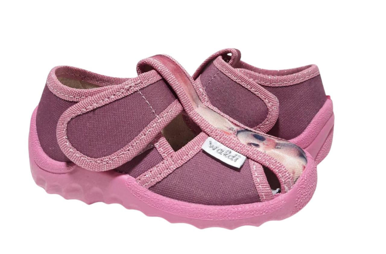 Тапочки для дівчаток Waldi 360-631/22 на липучках р. 22 Рожевий