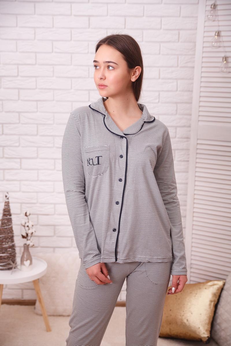 Пижама женская Джени в полоску XL Черный (96268-ни)